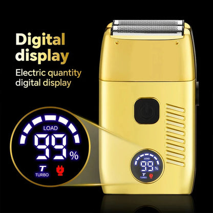 Portable Mini Electric Shaver for Men – Floating 2-Blade Net & LED Power Display, USB Fast Charging Beard Trimmer for Travel & Daily Grooming