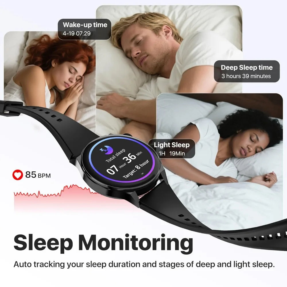 Women's Fitness Tracker: Heart Rate, Sleep Monitor, Call, AMOLED, Multi-Sport, 3ATM Water Resistant