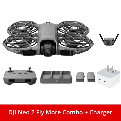 DJI Neo 2 Fly More Combo Drones With a Camera and Optional Accessories Drone 4k Professional Palm Takeoff & Gesture Control, ActiveTrack for Cycling, Omnidirectional Obstacle Avoidance