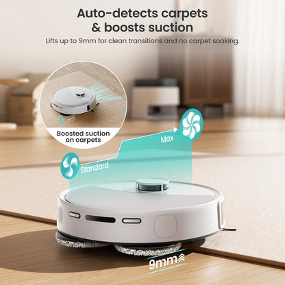 LEFANT M3L Robot Vacuum Cleaner, 12000 Pa Suction 220 min Battery, All-in-one Base Station,DToF Navigation, Double Rotary Cloth