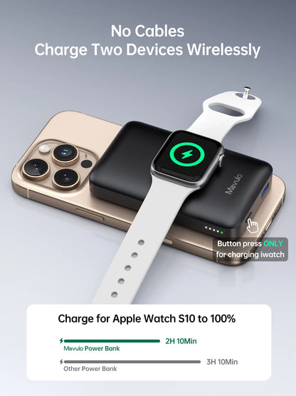 Magsafe Battery Pack Portable Charger for Apple Watch Ultra/9/8/7/6/5 Wireless Power Bank For iPhone 15/14/13/12 Series