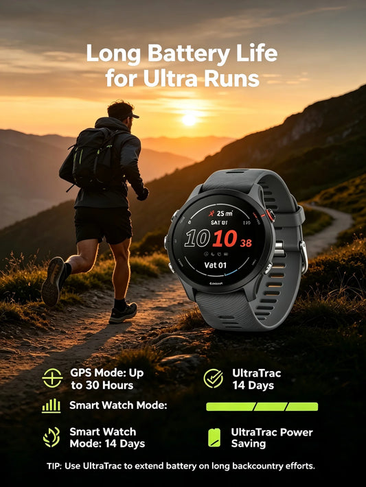 Garmin Forerunner 255 46mm Sports Smartwatch with 1.3-Inch Color Screen, 14-Day Battery, Calorie Monitor, RAM, Bluetooth, Wi-Fi, 5ATM Water Resistant