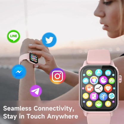 Women's Smartwatch: 120 Modes, 1.83" HD, HR/Sleep Monitor, Bluetooth, Waterproof