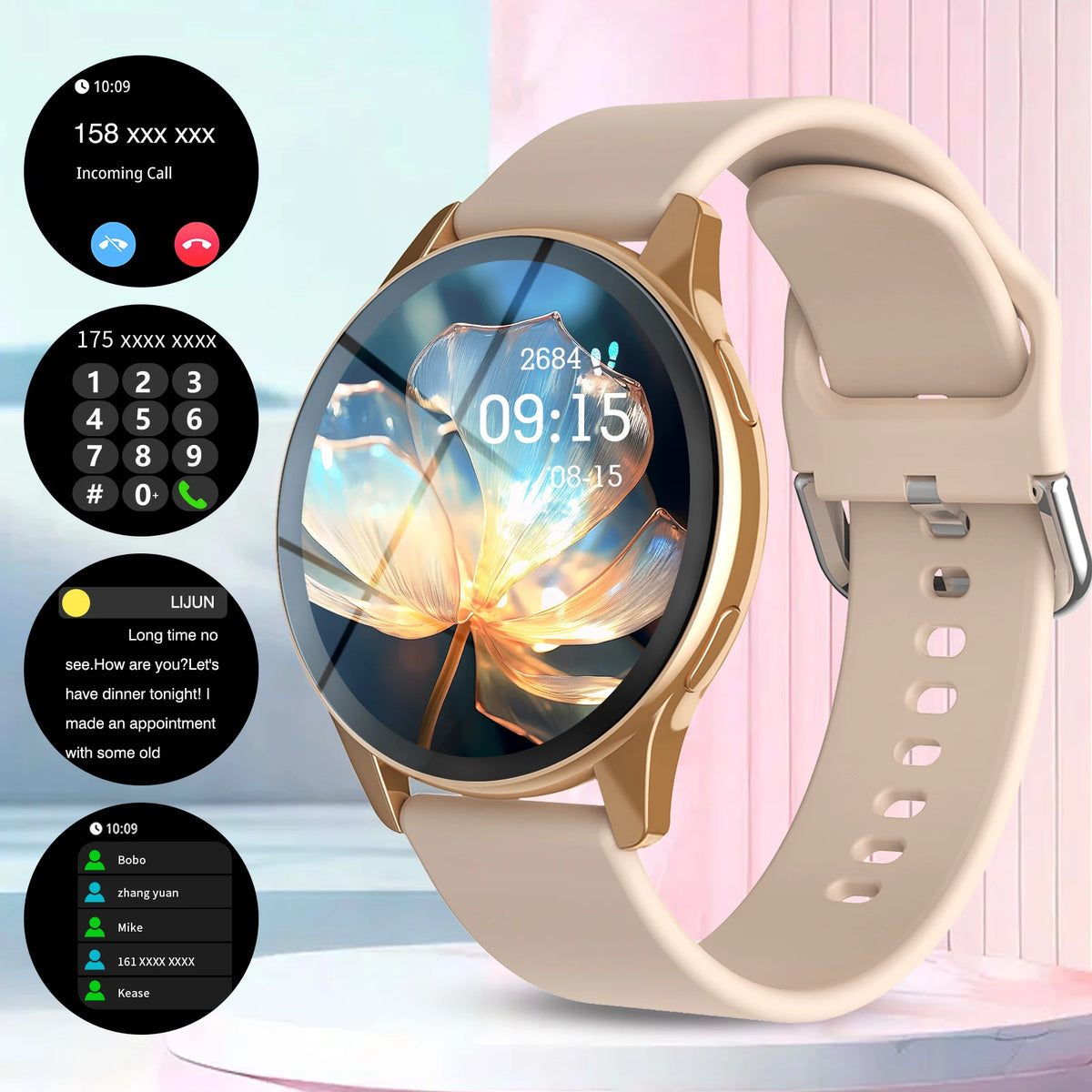 Smart Watch, Wireless Call/Dial, Multi-Sport Mode, Multiple APP Reminders, Suitable for Men and Women, Compatible with IPhone/An