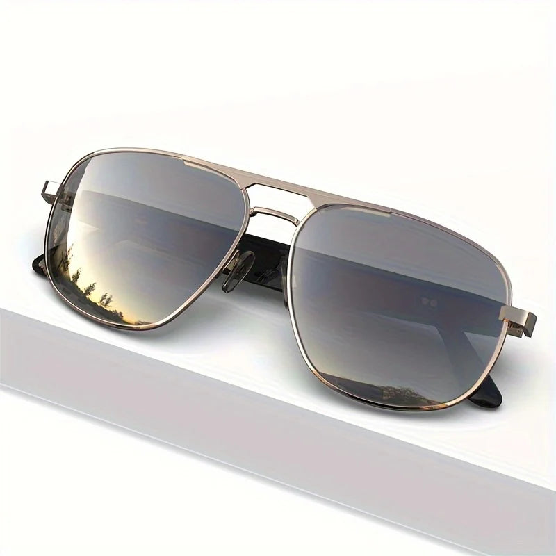 Smart Wireless Bluetooth Glasses AI Translation Metal-Framed Polarized Sunglasses with Built-In Microphone And Speaker for Sports Travel Driving