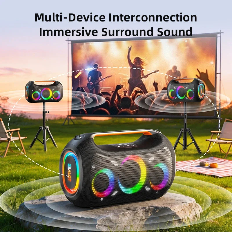 ZEALOT-ZE51 300W Big Power Wireless TWS Subwoofer Bluetooth Speaker High Volume Waterproof Portable Mobile Power HIFI Sound Quality