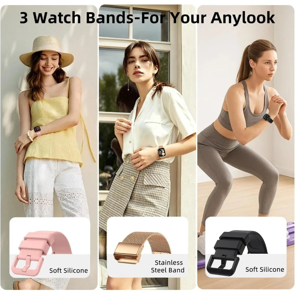 Women's Fitness Tracker Smartwatch: Waterproof Bluetooth Activity Monitor with Heart Rate and SpO2 for Android/iPhone