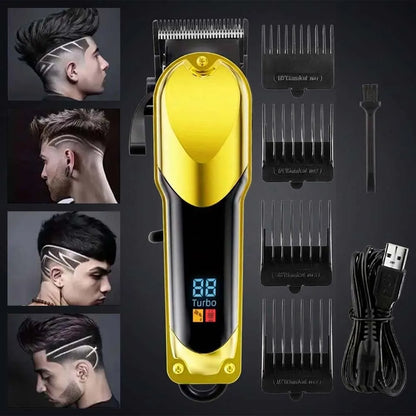 Professional Hair Clipper Set for Men, Rechargeable Cordless Hair Trimmer with LCD Display, 1pc/2-in-1/3-in-1 Grooming Kit with Foil Shaver & T-Blade Trimmer, Barber Haircut Machine with Accessories