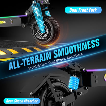 ONECNA GT7 Electric Scooters Adults- 5600W Dual Motor, 45 MPH Fast Escooter 55 Miles Long Range Battery E Scooter for Adult, 11 Inches Off Road Tires Foldable E-Scooters