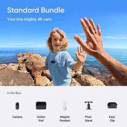 Insta360 GO 3S Tiny Action Camera Refurbished 4K 30FPS FlowState Stabilization 10M Waterproof Digital Camera for Vlogging WiFi Bluetooth With Action Pod Touch Screen