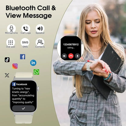 HD Screen, Bluetooth Smartwatch: HR Monitor, Sleep Tracker, 110+ Sport Modes, Water-Resistant Fit Watch for Android/iOS