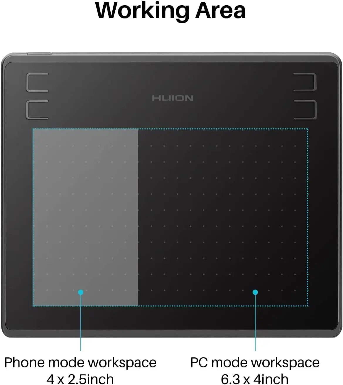 HUION HS64 6x4 Inches Graphic Drawing Tablets Phone Tablet Painting Tools with Battery-Free Stylus for Android Windows and MacOS