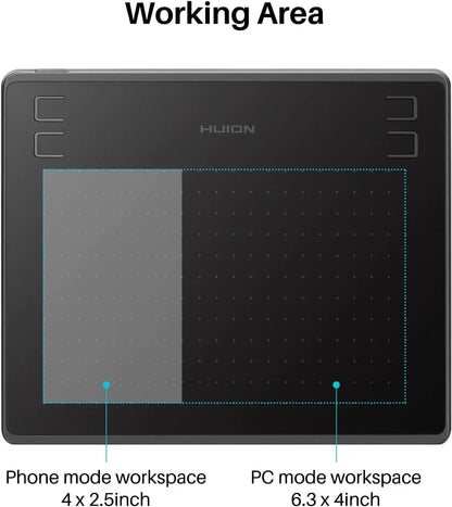 HUION HS64 6x4 Inches Graphic Drawing Tablets Phone Tablet Painting Tools with Battery-Free Stylus for Android Windows and MacOS