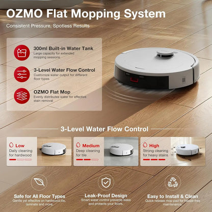Robot Vacuum and Mop Featuring a Bagless Station