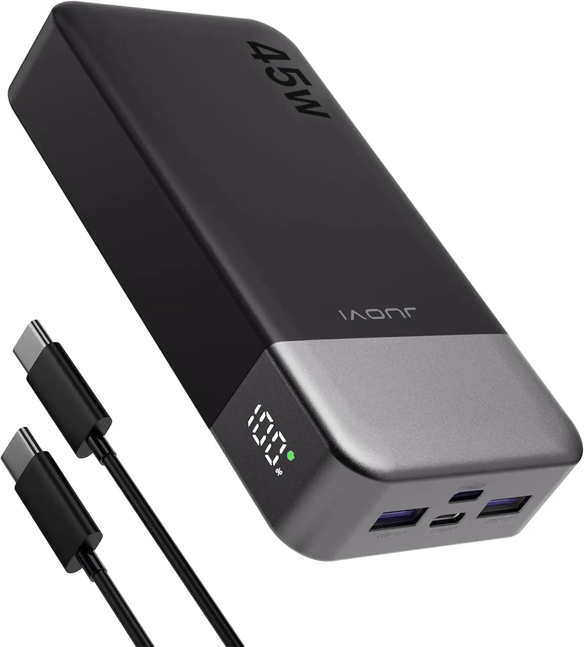 20000mAh Power Bank JUOVI J2621 Portable Charger 45W PD3.0 QC 4.0 Fast Charging Battery Pack with LED Display for iPhone 16 17