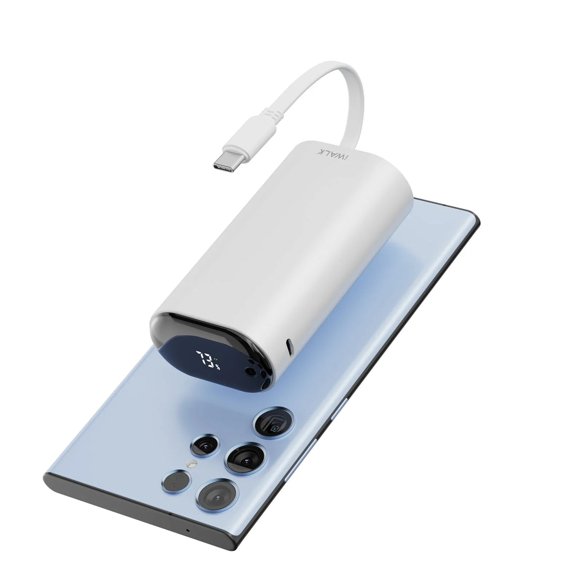 IWALK portable power bank with large capacity and fast charging comes with 9600mAh built-in cable suitable for iPhone Lightning