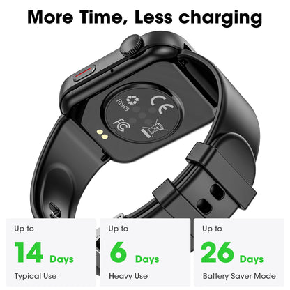 Y2 Smart Watch Bluetooth Call 1.93" HD Touch Screen IP68 Waterproof Heart Rate Blood Oxygen Monitor Fitness Watch For Android IOS