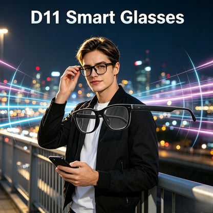 US HOT D11 Smart Glasses Bluetooth Connectivity Blue-Light Latest AI Shooting Sunglasses Video Recorder Voice Assistant Music