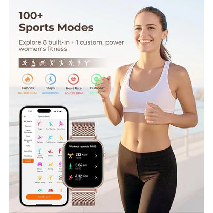 HD Fitness Tracker 1.83" with 4 Bands, Call & Health Monitoring, 100+ Sport Modes, Android/iPhone-Compatible