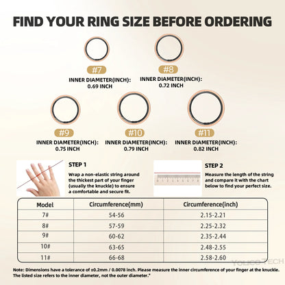 Smart Ring With Body Temperature, IP68 Waterproof Stainless Steel Smart Ring For Couples, Health Tracker Gift For Family Includes A Distinctive Charging Case