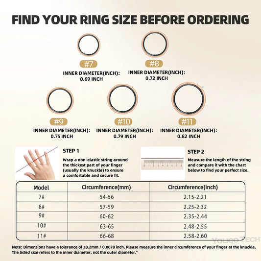 Smart Ring With Body Temperature, IP68 Waterproof Stainless Steel Smart Ring For Couples, Health Tracker Gift For Family Includes A Distinctive Charging Case
