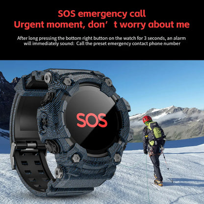LOKMAT New ATTACK Outdoor Sport Smart Watch Wireless Calls Message Push Rugged Smartwatches Flashlight Fitness Tracker for Phone