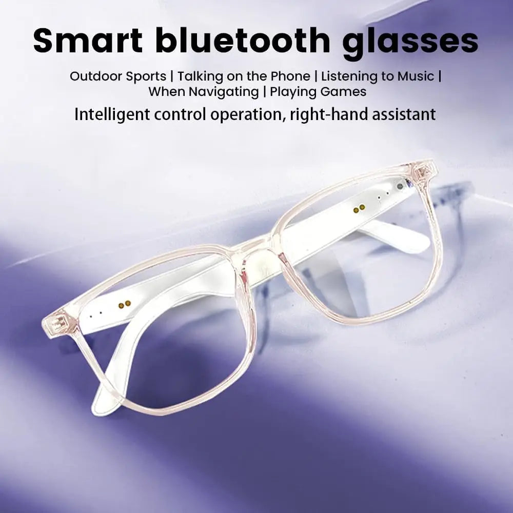 Open Ear Smart Glasses with Bluetooth Speaker, Anti Blue Light Clear Lens, Wireless Audio Glasses for Hands‑Free Call, Music, Daily Wear