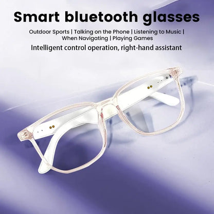 Open Ear Smart Glasses with Bluetooth Speaker, Anti Blue Light Clear Lens, Wireless Audio Glasses for Hands‑Free Call, Music, Daily Wear