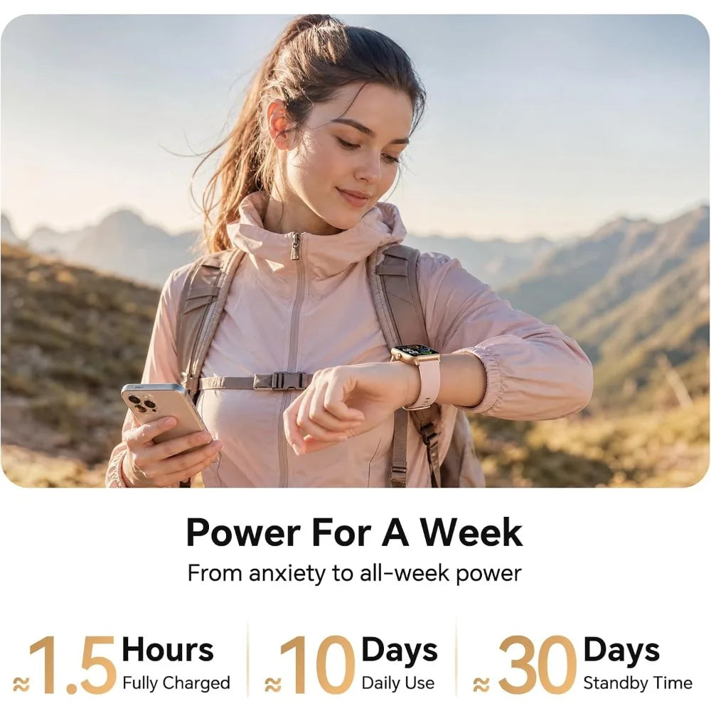Women's 40mm Fitness Watch with 3 Bands, AMOLED Display, 110+ Sports Modes, Heart Rate/Sleep/SpO2 Monitor, 3ATM Waterproof