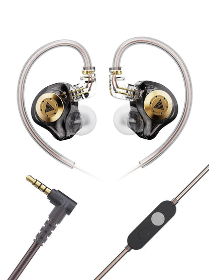 AK6 PRO IEM Earphones Bass Sound Earbuds Dynamic Drive HiFi Headphones Sport Noise Cancelling Headset with Detachable Cable
