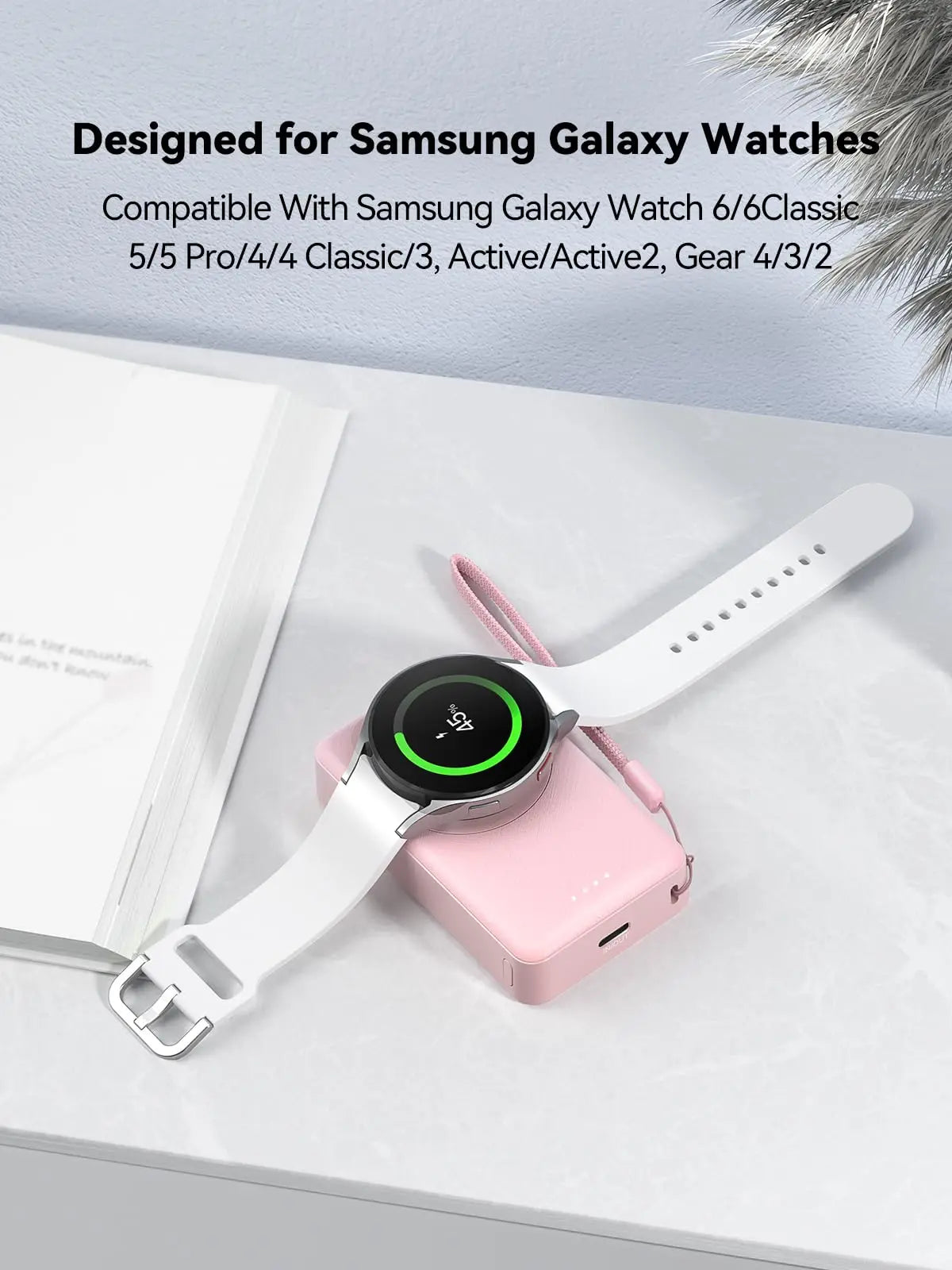 NEWDERY 4000mAh Portable Charger for Samsung Galaxy  8/8 Classic/7/Ultra/6/6 Classic/5/5 Pro/4/3,Active 2/1 Watch Charger Power Bank
