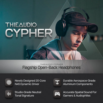 THIEAUDIO Cypher Flagship Dynamic Driver Open-Back Headphones with Lightweight Stainless Carbon Fiber Headbend