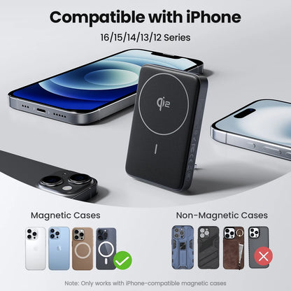 PISEN PD 30W Qi2 15W Wireless Magnetic Power Bank 10000mAh With Stand Fast Charging Powerbank For MagSafe iPhone 17 16 15 14