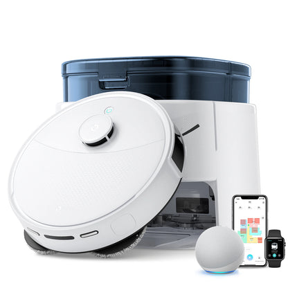 Lefant M3L Robot Vacuum Cleaner and Mop, 10000Pa Suction, 90-Day Self-Emptying, Auto Mop Washing, Obstacle Avoidance, All-in-One for Pet Hair Carpet, 5G WiFi Alexa/APP/iWatch Control, 220 Min Battery, Double Rotary Cloth