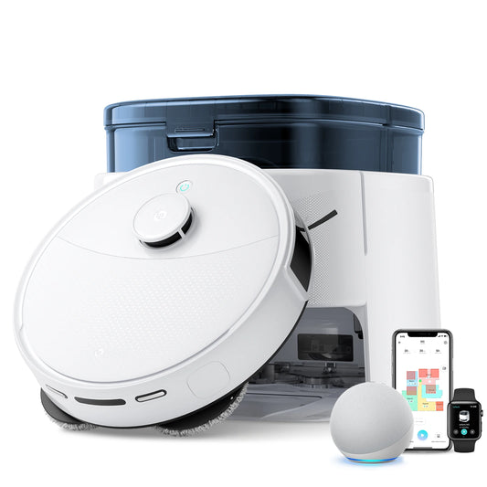 Lefant M3L Robot Vacuum Cleaner and Mop, 10000Pa Suction, 90-Day Self-Emptying, Auto Mop Washing, Obstacle Avoidance, All-in-One for Pet Hair Carpet, 5G WiFi Alexa/APP/iWatch Control, 220 Min Battery, Double Rotary Cloth