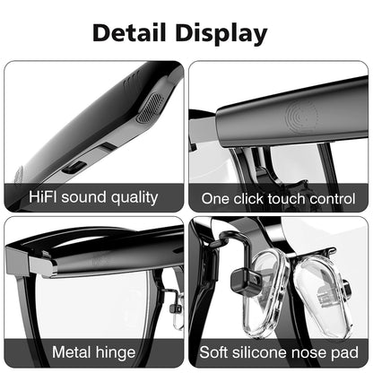 Fashion Tech Smart Glasses,UV Protection & Blue Light Filter, HD Voice Calling,Music Playback ,Suitable for Men and Women,Outdoor/Travel