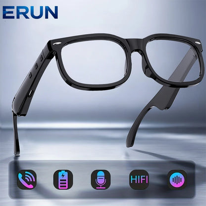 Smart Glasses, Smart Audio Glasses, Wireless Glasses Wireless Headphones, Support Hands-Free Calls And Music, Lightweight Design, Volume Control, Built-In Capacitor Microphone, USB Charging, Suitable for Office, Music Playbac