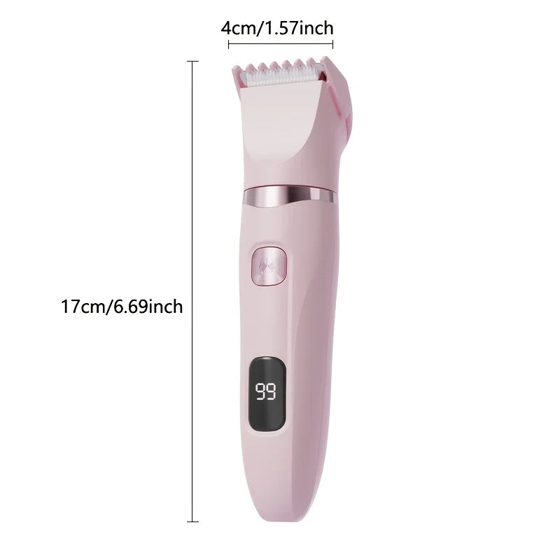 Women's Bikini Trimmer, Women's Electric Shaver, Replaceable Heads, Facial and Intimate Hair Trimmer, USB Rechargeable, LED Power Display, with Base, Travel Cordless Body Shaver, Suitable for Face/Legs/Underarms, Women's Gift