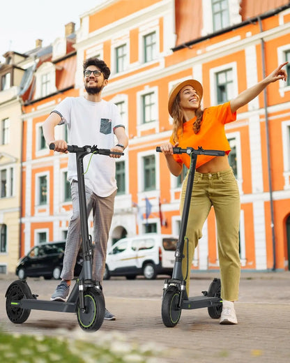 Roinside Electric Scooter- 8.5" Solid Tires, Up to 19MPH, 350W Motor, Max 22Miles Long-Range Foldable Escooter for Adults Adults Scooter with Double Braking System,Dual Shock Absorption System App Control