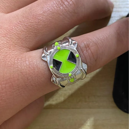 Anime Ben 10 Omnitrix Cosplay Ring Unisex Punk Goth Trendy Personality Finger Rings Jewelry Accessories