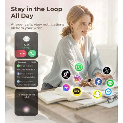 HD Fitness Tracker 1.83" with 4 Bands, Call & Health Monitoring, 100+ Sport Modes, Android/iPhone-Compatible