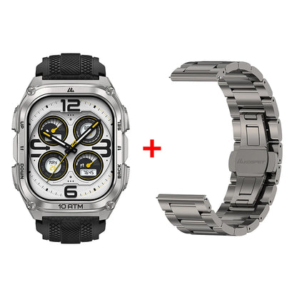 KOSPET Tank M4 Smart Watch Stainless Steel 6-Sat GPS Offline Maps 10ATM Waterproof 45M Dive 24/7 Health Monitor for Android iOS