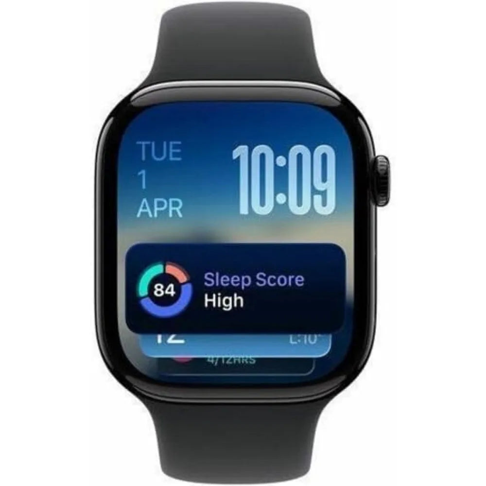 GPS 42mm Smartwatch with Black Aluminum Case and Sport Band - S/M. Sleep, Fitness, Health, Always-On Display, Water Resistant