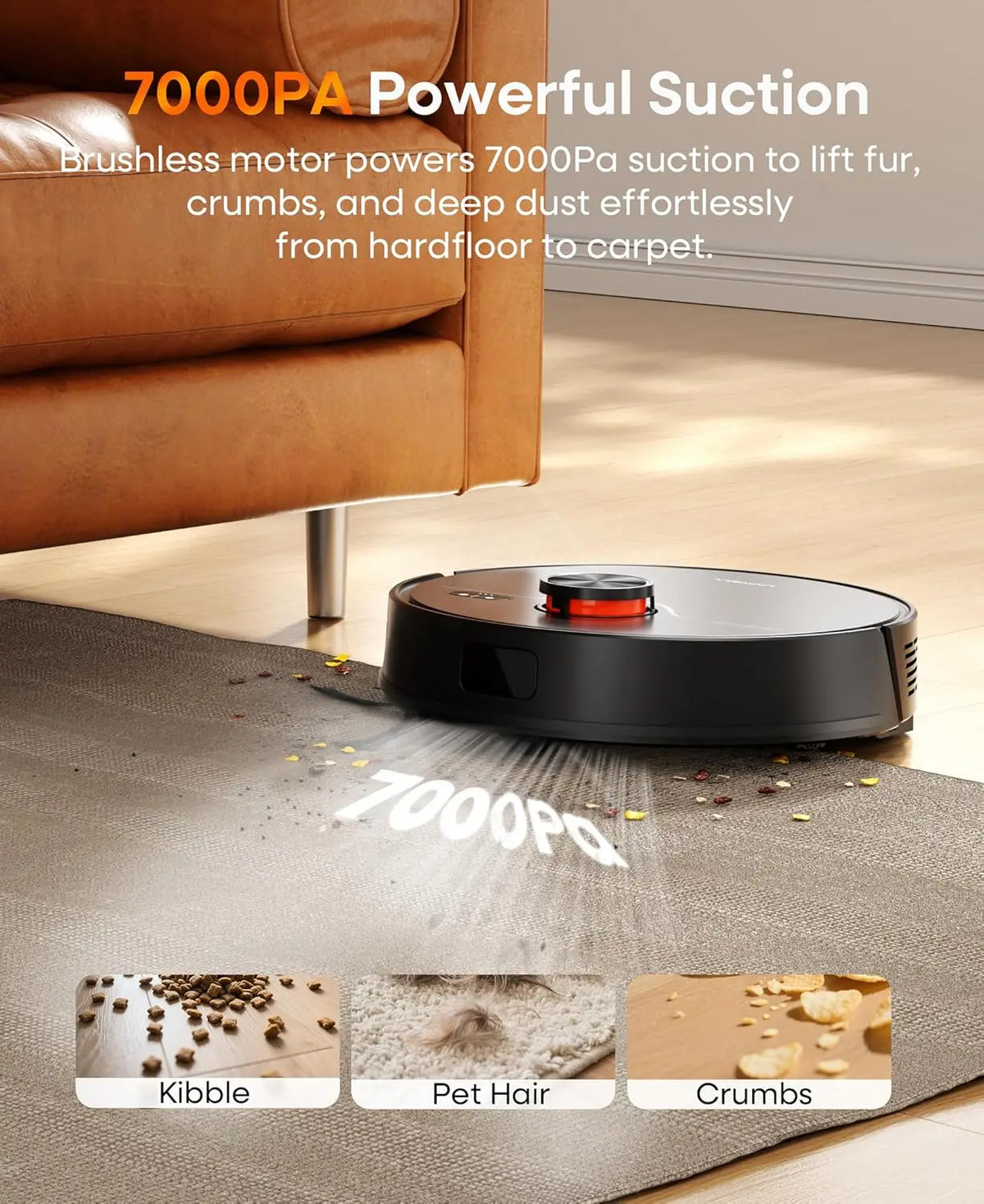 Refurbished UNINELL By Erabros UR3 Robot Vacuum and Mop Combo, 7000Pa Suction Robotic Vacuum, Self-Emptying 90 Days Capacity, LiDAR Navigation Home Mapping, 180 Mins, App/Alexa, for Pet Hair Carpets Hard Floors