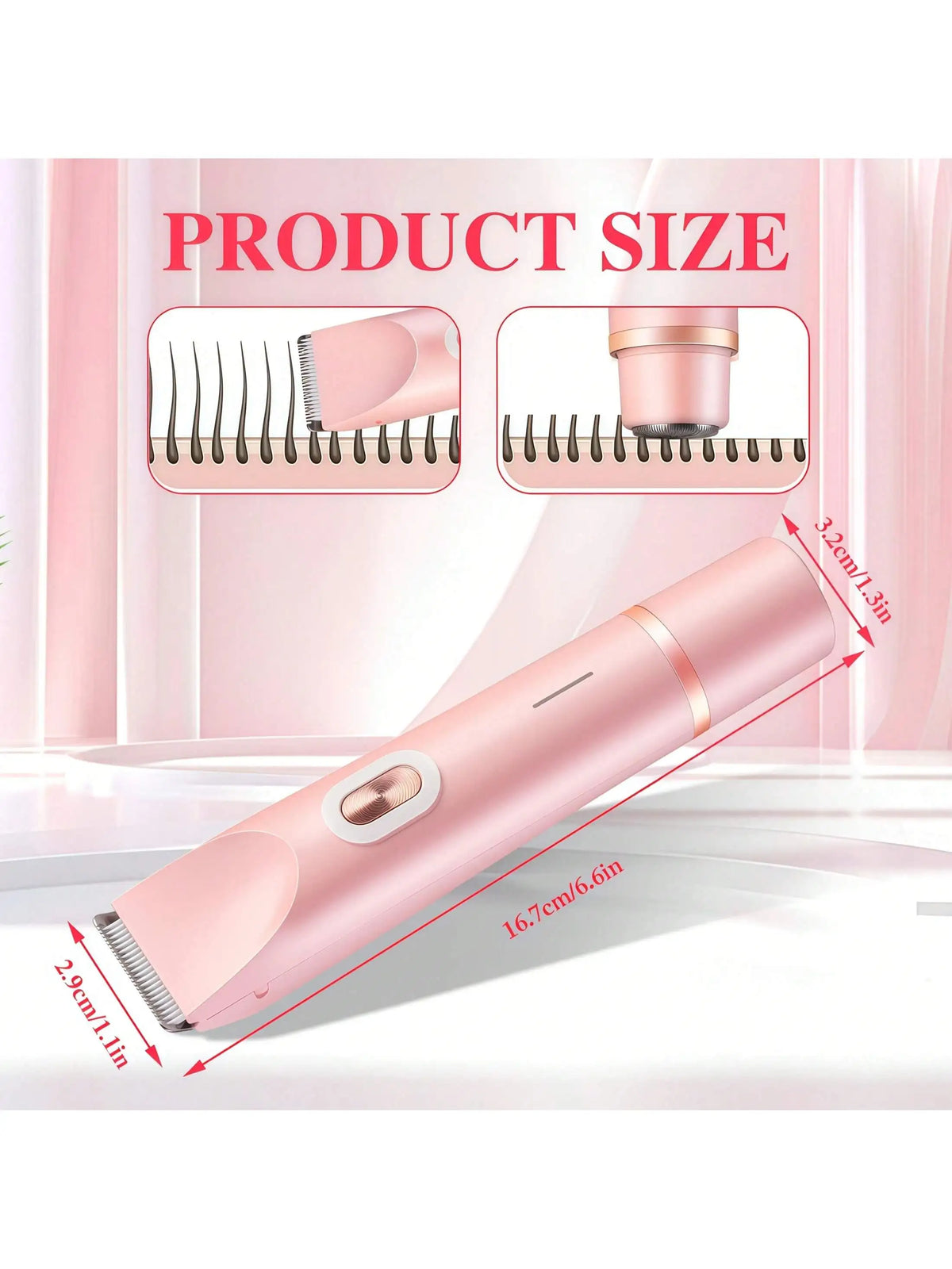 Women's Bikini Trimmer, Women's Electric Shaver, Replaceable Heads, Facial and Intimate Hair Trimmer, USB Rechargeable, with Base, Travel Cordless Body Shaver, Suitable for Face/Legs/Underarms, Women's Gift