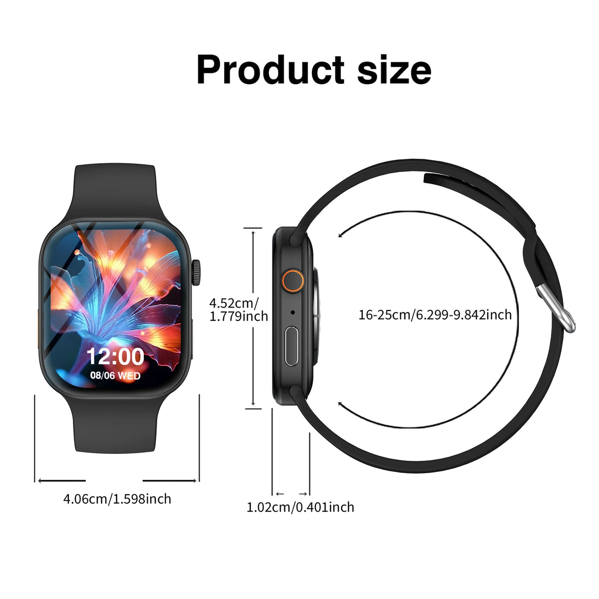 Smart Watch Bluetooth Call Message Display Fitness Monitoring Bracelet Christmas Gift Suitable for Android iPhone