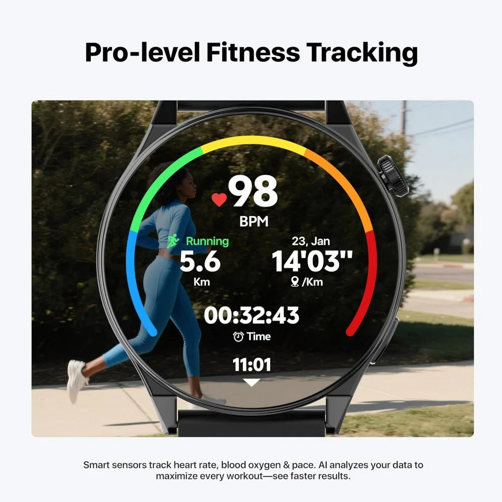 Women's Fitness Tracker: Heart Rate, Sleep Monitor, Call, AMOLED, Multi-Sport, 3ATM Water Resistant