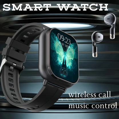 New Smart Watch, Earphone Watch 2-In-1, (Valentine'S Day Gift), Full Touch Sports Smart Watch, Phone Connection/Call, Alarm/Calculator/Music, Riding, Running, Step Counting, Multiple Sports Modes, Fitness Tracker