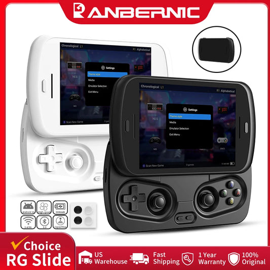Anbernic RG Slide Retro Handheld Game Console 4.7" LTPS In-Cell Android Video Gaming Player Supports AI Assistant 1080p-Port Out