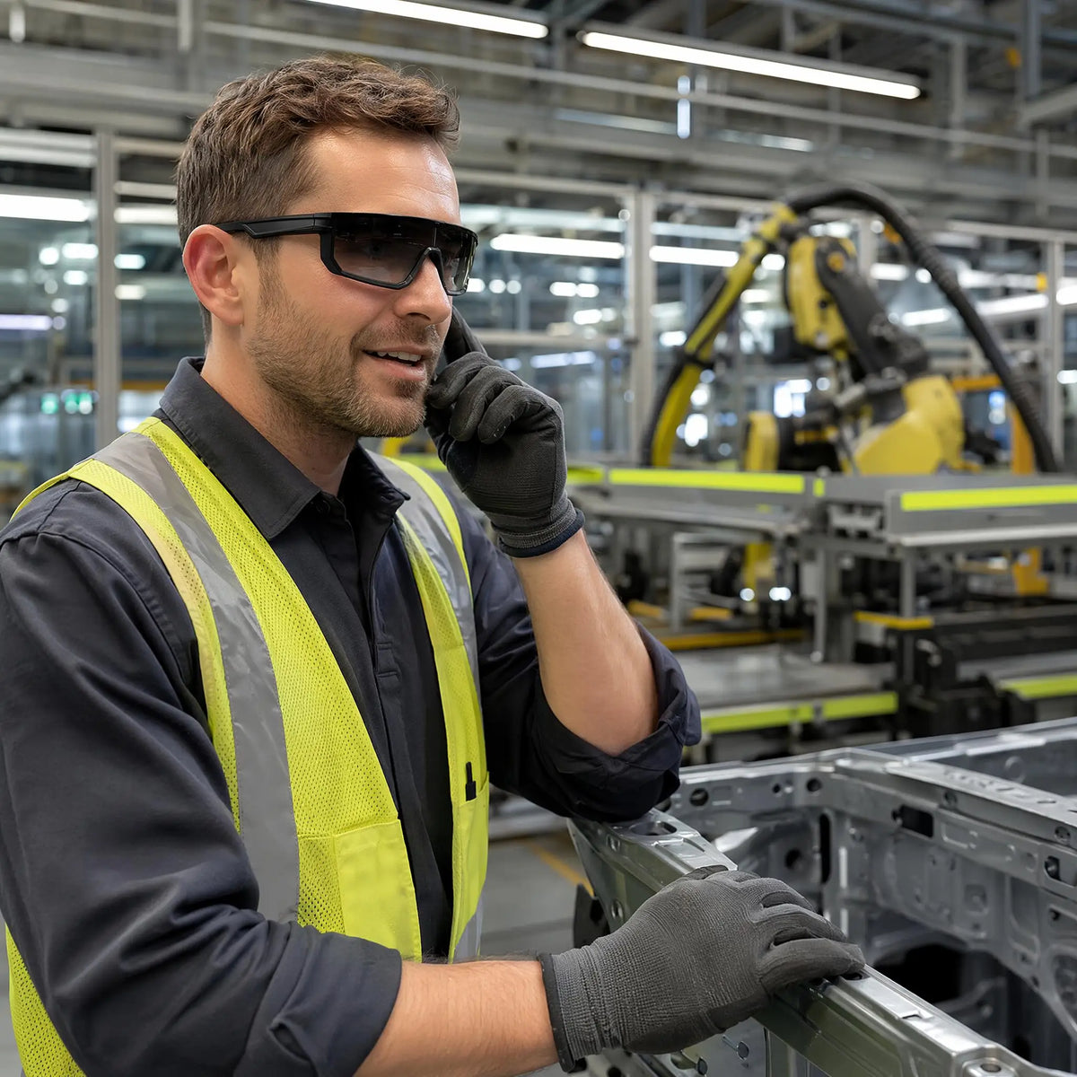 SMART PROTECTIVE GLASSES, AI REAL‑TIME TRANSLATION WORK GLASSES SUPPORT 160 LANGUAGES, PHOTOCHROMIC LENSES WITH BUILT‑IN MICROPHONE AND SPEAKER, MUSIC PLAYBACK FOR OUTDOOR SPORTS AND INDOOR WORK DAILY USE
